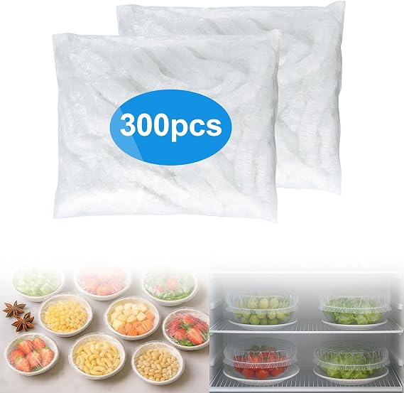 300PCS Bowl Covers for Bread Proofing Stretch Elastic Food Covers Reusable