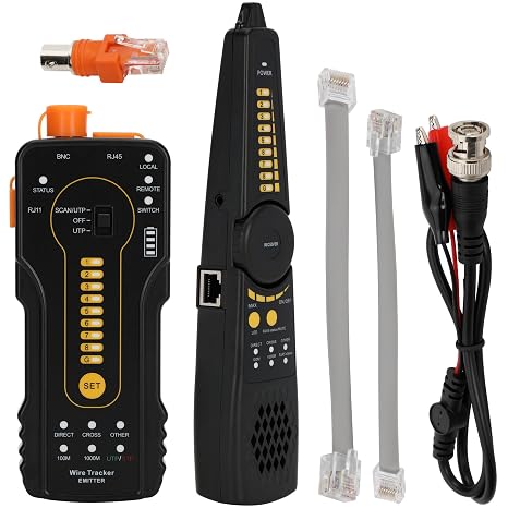 Digital Wire Tracer Tone Generator and Probe kit, Network Cable Continuity Tester for Ethernet, Telephone, Video, Coax, Speaker and Data Cables RJ11 RJ12 RJ45
