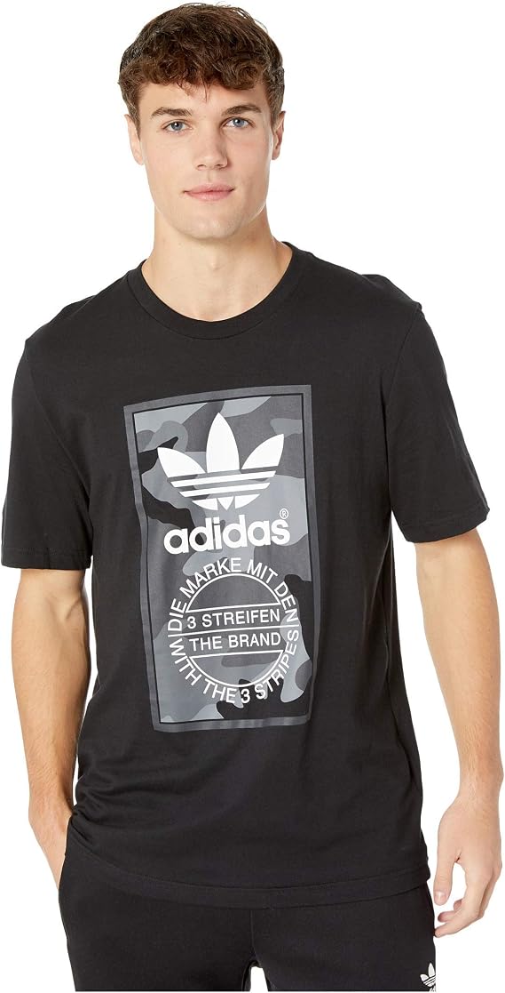 adidas Originals Men's Camouflage Tongue Label Graphic Tee