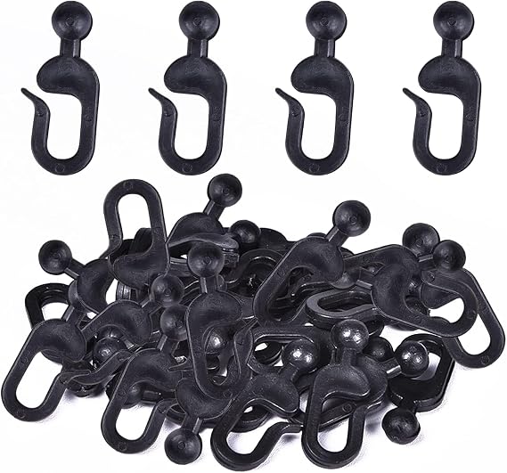 Plastic Curtain Track Hooks for Gazebo Mosquito Netting, 36 Pack