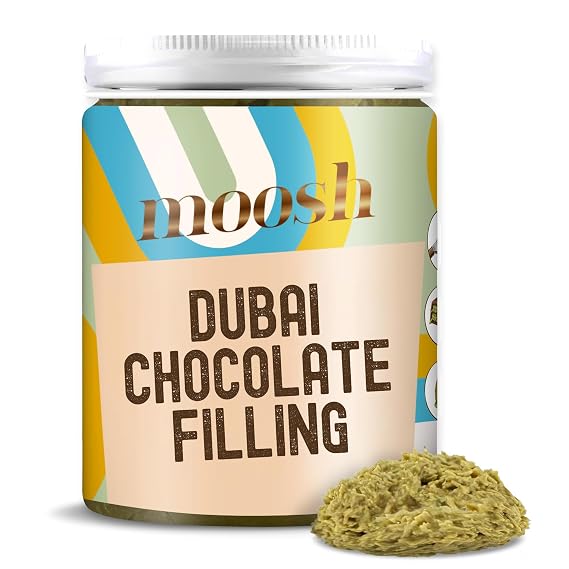 Moosh Dubai Chocolate Bar Filling - Viral Pistachio & Kataifi Spread for Desserts, Toast, and Candy Making (6 oz)