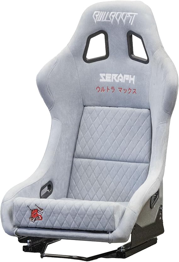 BULL BOOST PERFORMANCE Adjustable Diamond Luxury Racing Lowered Ultra Max Bucket Seat w/Sliders SINGLE NARDO GREY