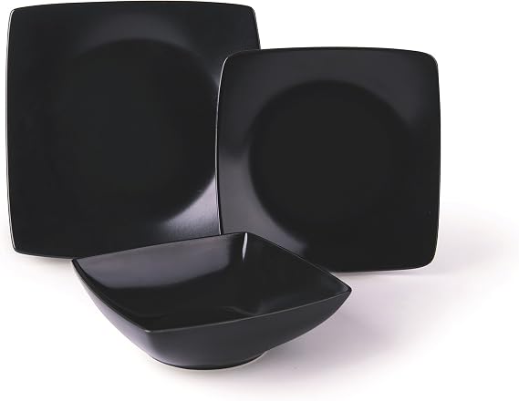 Excelsa Eclipse Dinner Service, Ceramic, Black