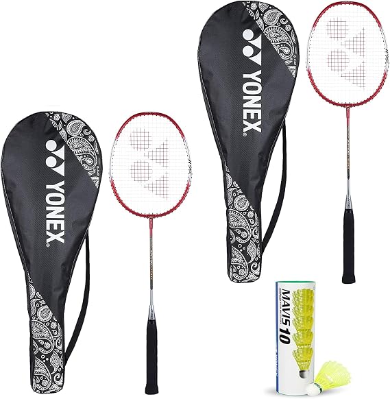 Yonex Best Beginner's Badminton Combo (ZR 100 Light Aluminum Blend Racquet with Full Cover, Set of 2 + Mavis 10 Shuttlecock, Pack of 6)