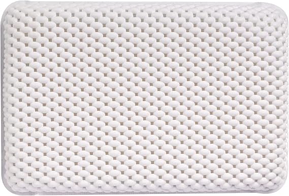 OSVINO Bath Pillow with 8 Suction Cups, Comfy Spa Cushion for Tub | 7.5"x11.5"x2", Thick Quick-Drainage Foam Cushion, Soft Neck Support For Bathtub Spa, Jetted Tub Accessory For Relaxing Bath