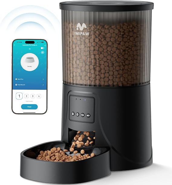 IMIPAW Automatic Cat Feeder 5G 2.4G WiFi Cat Food Automatic