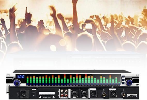 31 Band Graphic Equalizer Digital Audio Equalizer for Professional Sound Systems with 10 Preset Effects and Independent Low Mid Treble Controls