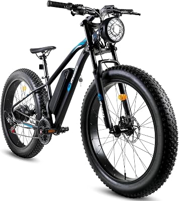 Geemax Electric Bike for Adults, 26 x 4.0 Fat Tire Ebike, 500W Peak 750W 36V 10.4Ah Lithium Battery Electric Bicycle, 25MPH, 21-Speed, Up to 35 Miles for Commuting, Beach, Snow