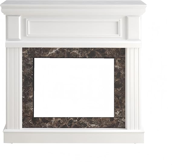 Freestanding Mantel Stand for 23 inch Fireplaces, Wood Mantel (Not Included Fireplace), Electric Fireplace Stove Mantel Surround for Living Room Bedroom (White)