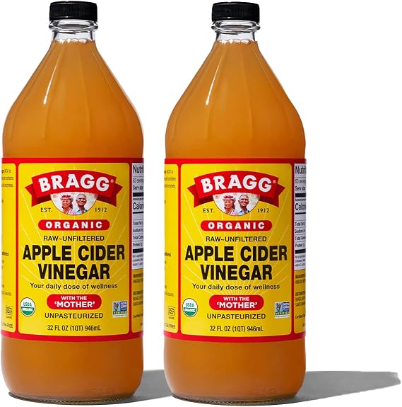 Bragg Organic Raw Unfiltered Apple Cider Vinegar, 32 fl.oz (Pack of 2)