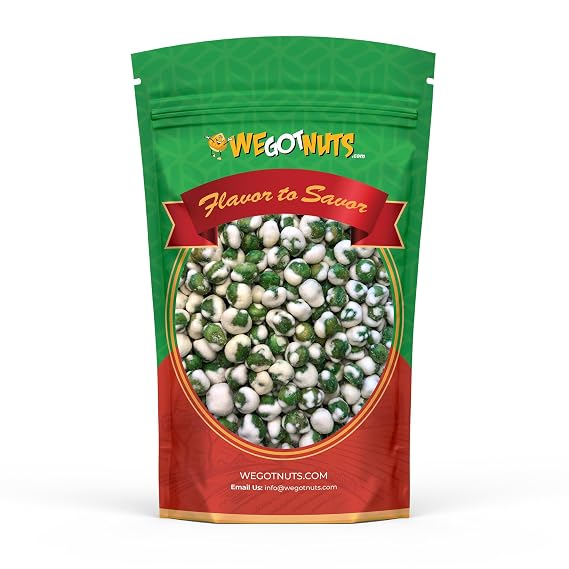 Green Wasabi Peas | 4 Pound Resealable Bag of Hot Wasabi Peas |Healthy and Fresh Pea Snacks | Kosher Friendly | Delicious Gourmet Dried Wasabi Green Peas| We Got Nuts.