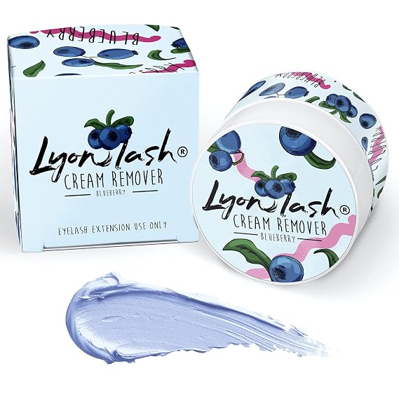 Lyon Lash Pro Gentle Eyelash Extension Cream Remover 15g 0.51fl. oz | Removes Lash Extension Glue Effectively| Low Irritation for Sensitive Skin | Essential Lash Extensions Supplies(Blueberry)