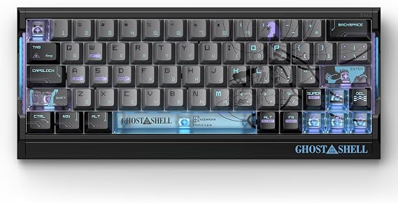 IQUNIX EV63 Ghost in the Shell Gaming Keyboard, Cyber Blue