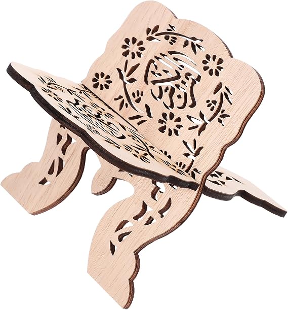 SEWACC Wooden Book Holder Stand Multi-Purpose Desk Rack for Bible Quran Lightweight Portable Reading Support for Home Office School Library