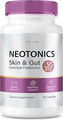 rize labs - Neotonics Skin & Gut Capsules For Skincare, Essential Probiotics, Health Supplement Pills 60 Capsules