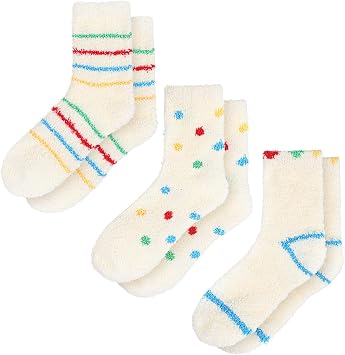 3 Pairs Aloe Socks Moisturizing Socks Overnight for Dry Cracked Feet, Cute Fuzzy Aloe Infused Sock Spa Sock for Christmas Women, Non Slip Coral Fleece for Softening, Care After Pedicure