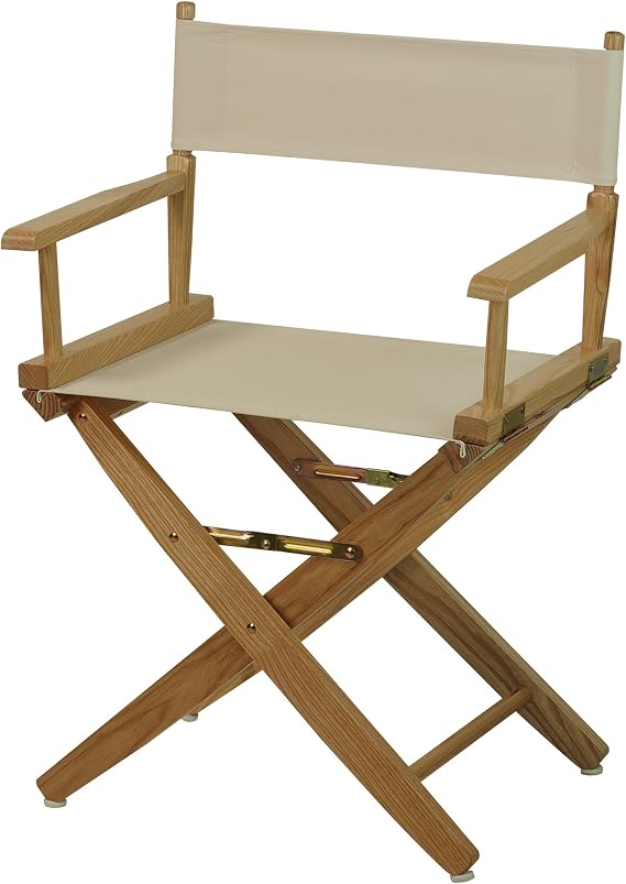 American Trails Extra-Wide Premium 18" Director's Chair Natural Frame with Natural Canvas