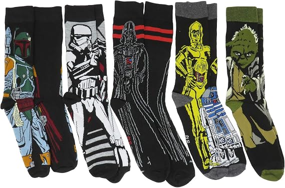 Hyp Star Wars Character Profiles Crew Socks 5 Pair Pack
