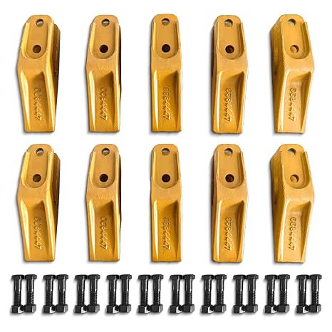 6684447 Trenching Bucket Teeth Skid Steer Backhoe Bolt on Tooth with Bolt and Nuts Excavator Bucket Teeth Accessories(10 Pcs)
