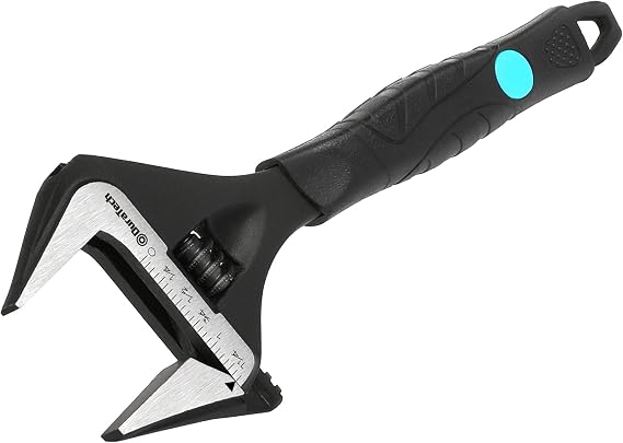 DURATECH 8-Inch/200 mm Adjustable Spanner with Wide Jaw, Cr-V, SAE & Metric