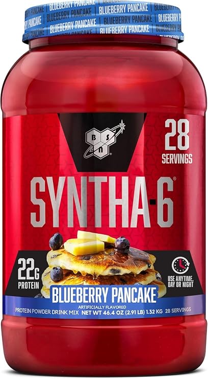 BSN Syntha-6, Protein Powder Drink Mix, Blueberry Pancake, 2.91 lb (1.32 kg)