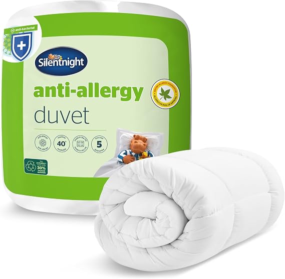Silentnight Anti Allergy Double Duvet 4.5 Tog - Lightweight Summer Quilt Duvet Comforter Anti-Bacterial and Machine Washable with Allergy UK Approved Anti Allergy Fibres - Double Bed