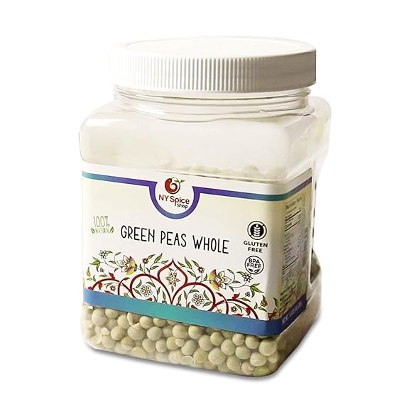 NY SPICE SHOP Green Peas Whole (1.5 Pound) Green Peas Beans Grams (Vatana, Matar) Natural Dried Green Peas