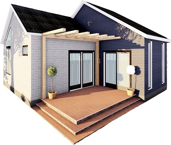 460sqft Two Bedroom Tiny Home ADU Design Plans Floor Plan, Elevations, Door & Window Schedule