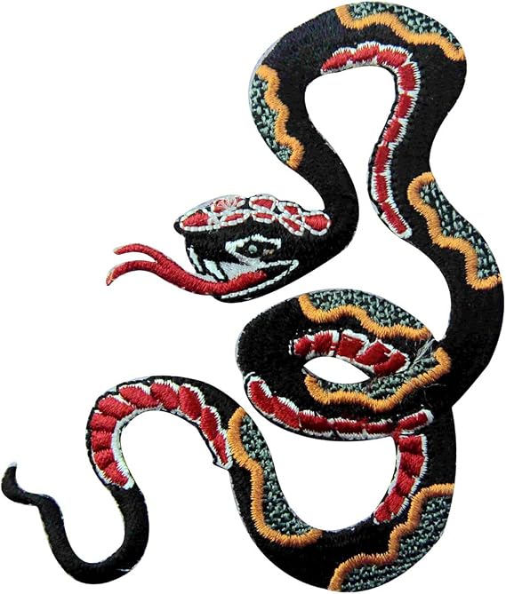 Pattern Snake Embroidered Badge Iron On Sew On Patch