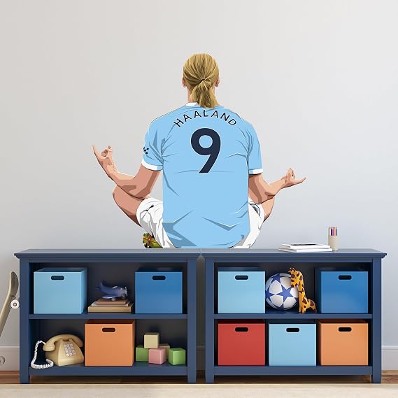 Official Manchester City - Erling Haaland 25-26 Illustration Wall Sticker (60cm Height x 50cm Width)
