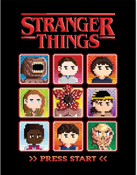 Pyramid International Stranger Things 5 (Press Start) Collector Print 30cm X 40cm Framed Collector Print, Official Licensed Netflix Wall Art Poster, Ready To Hang, One Size
