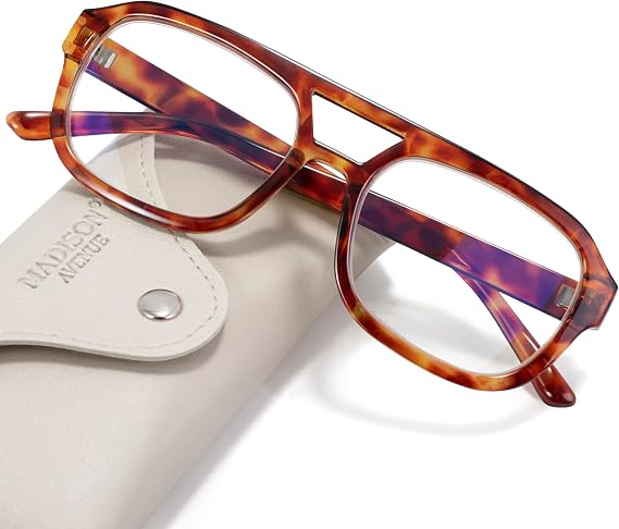 Madison Avenue Retro Aviator Blue Light Glasses for Women Men