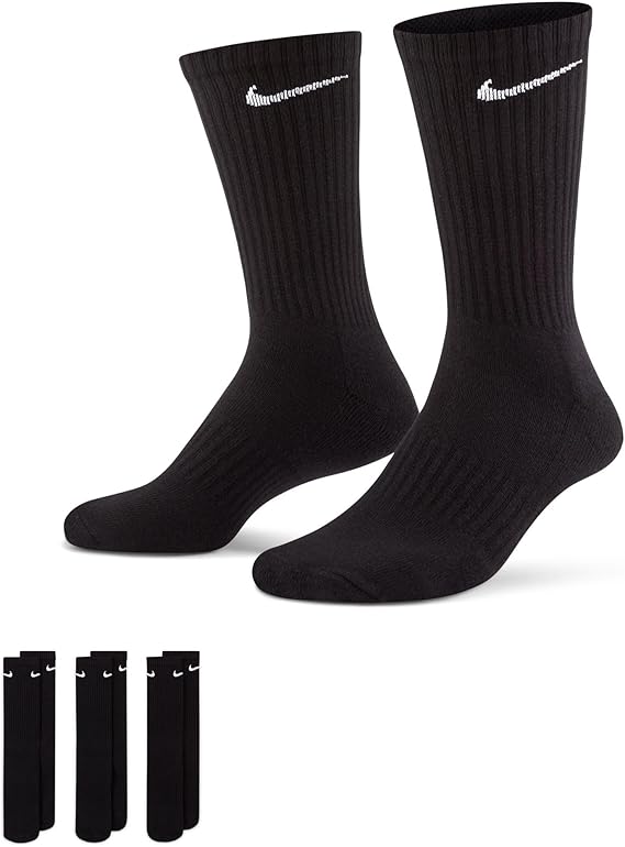 Nike unisex-adult Unisex Nike Everyday Cushion Crew 3 Pair