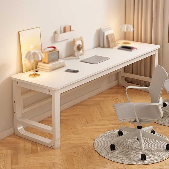 Black Computer Desk, Executive Office Table, Sturdy Study Writing Desk with Metal Legs, Space-Saving Furniture for Home Office/Dorm/Durable 47.2"x23.6"