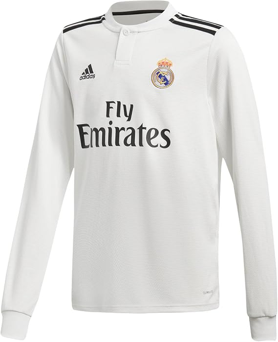 adidas 2018-2019 Real Madrid Home Long Sleeve Football Soccer T-Shirt Jersey (Kids)