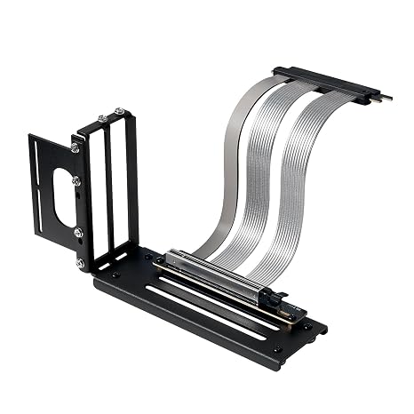 PCIE 5.0 Riser Cable with 3 Slots Vertical GPU Mount Bracket Kit, Gen 5 GPU Graphics Card Extension Cable, PCI-E 16X 128GB/s Compatible with PCIE 4.0 and WRX80/ 90E, RTX4090/ 5090/ RX7900XTX, 300mm