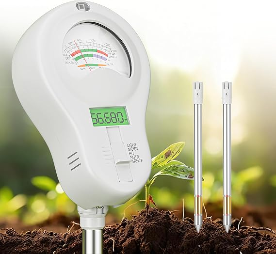 SPECILITE 6-in-1 Digital Soil Tester with Dual Screen & 2 Removable Probes
