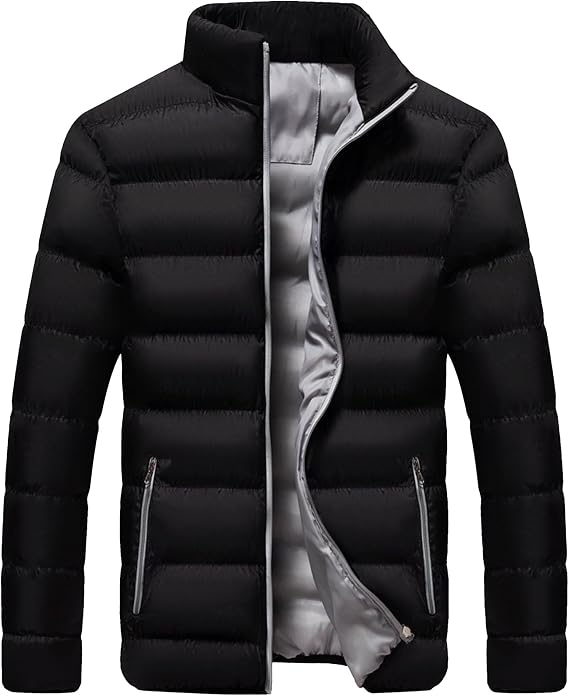 Men's Windproof Insulated Puffer Jacket Winter Quilted Coat Lightweight Water Resistant Alternative Jackets (Grey,5X-Large)
