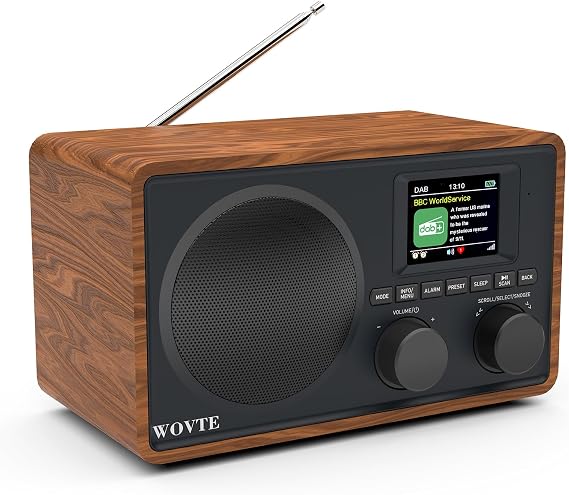 WOVTE DAB/DAB+/FM Radio 2.4”LCD Colour DLS Display Screen Digital Radio