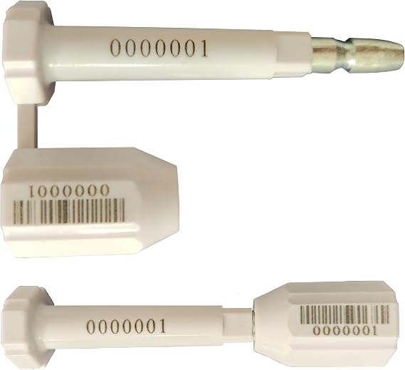 10PCS White ISO/PAS 17712 Compliant High Security Bolt Truck Trailers Cargo Containers Seals with Unique Barcode and Serial Number