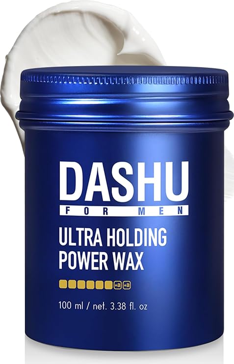 DASHU Ultra Holding Power Men Hair Wax Strong Hold | Long Lasting & Easy to Wash Edge Control Hair Styling Wax w/Collagen & Argan Oil 3.38 fl oz