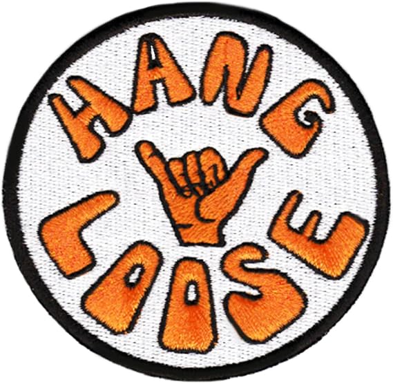 Vintage Style Surfer Hang Loose Shirt Patch 8cm - Badge - Patches - 70's - 80's - Surfing - Surf - Board - Shorts - Applique - Surfer Girl - Girly