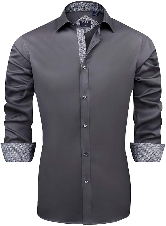 J.VER Men's Dress Shirts Long Sleeve Business Regular Fit Non Iron Shirt