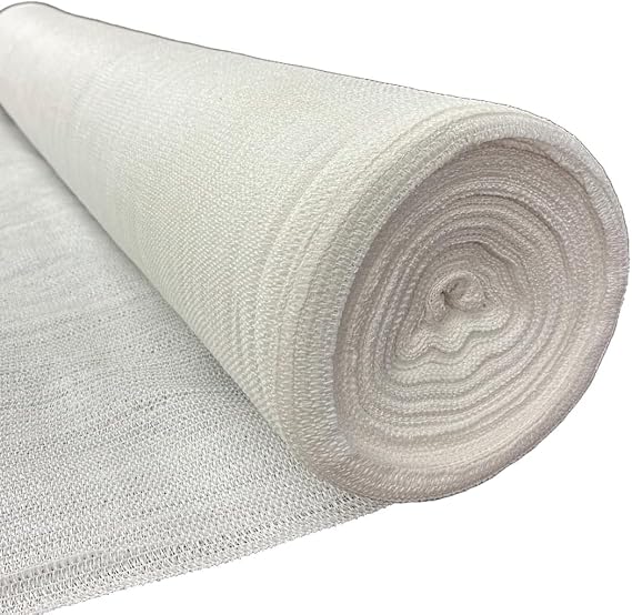 Farm Plastic Supply - White Shade Cloth - 50% - Mesh Fabric for Fence Privacy Screen, Garden Shade, Mesh Fence Screening, Shade Cloth Rolls, Wind Screen (6' x 10')