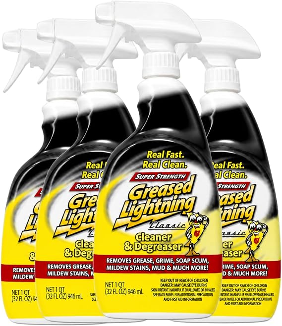Greased Lightning Super Strength Multi-Purpose Cleaner & Degreaser, 32 fl oz (4 Pack)