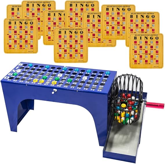 MR CHIPS Bingo Cage and Balls Set Plus 10 Quick Clear Cards