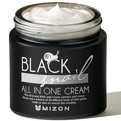 MIZON Black Snail All In One Cream Intensive Korean Skin Care Facial Moisturizing Snail Mucin Extract 2.54 fl oz