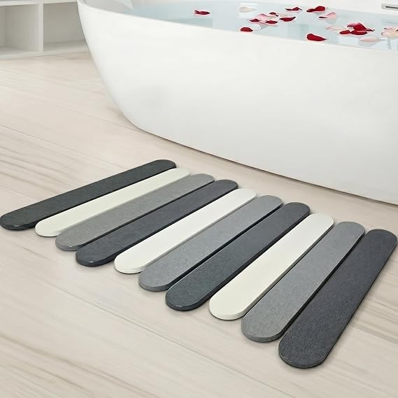 Foldable Stone Bath Mat for Bathroom - Quick Drying
