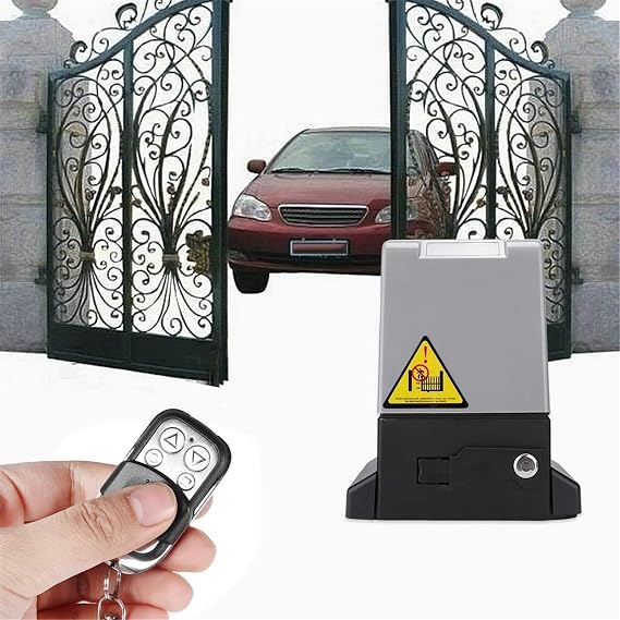 Automatic Sliding Gate Opener Hardware with 2X Wireless Remotes for Sliding Gates