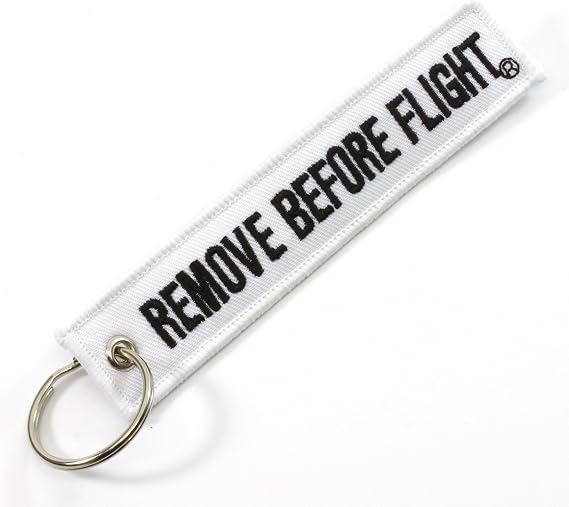 Rotary13B1 Remove Before Flight Key Chain - White